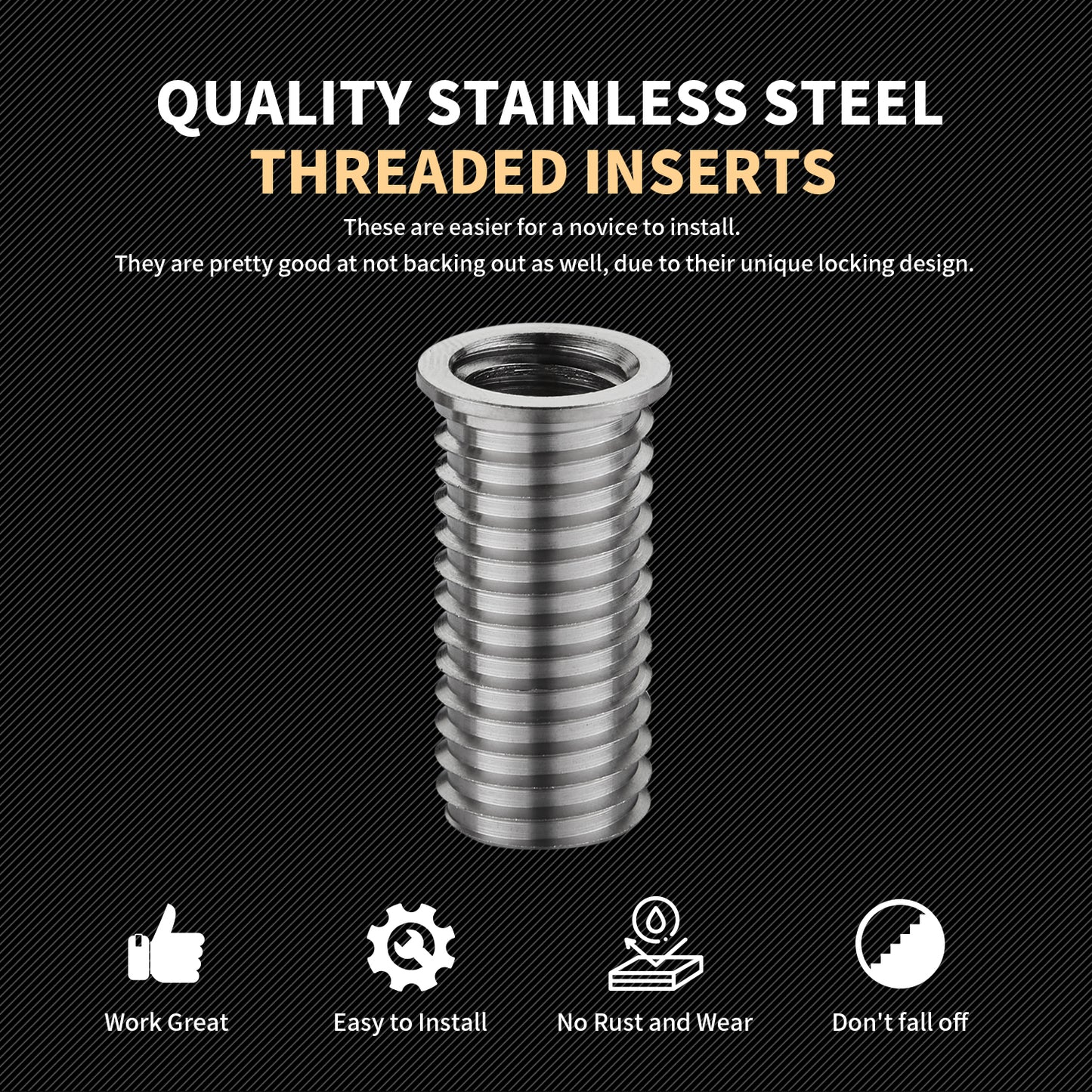 SENNMONN M11X1.25 Thread Repair Kit with Insert HSS Drill, Tap, Counterbore, Installation Driver, Metric, 10PC Stainless Steel Insert M11X1.25X28.2MM