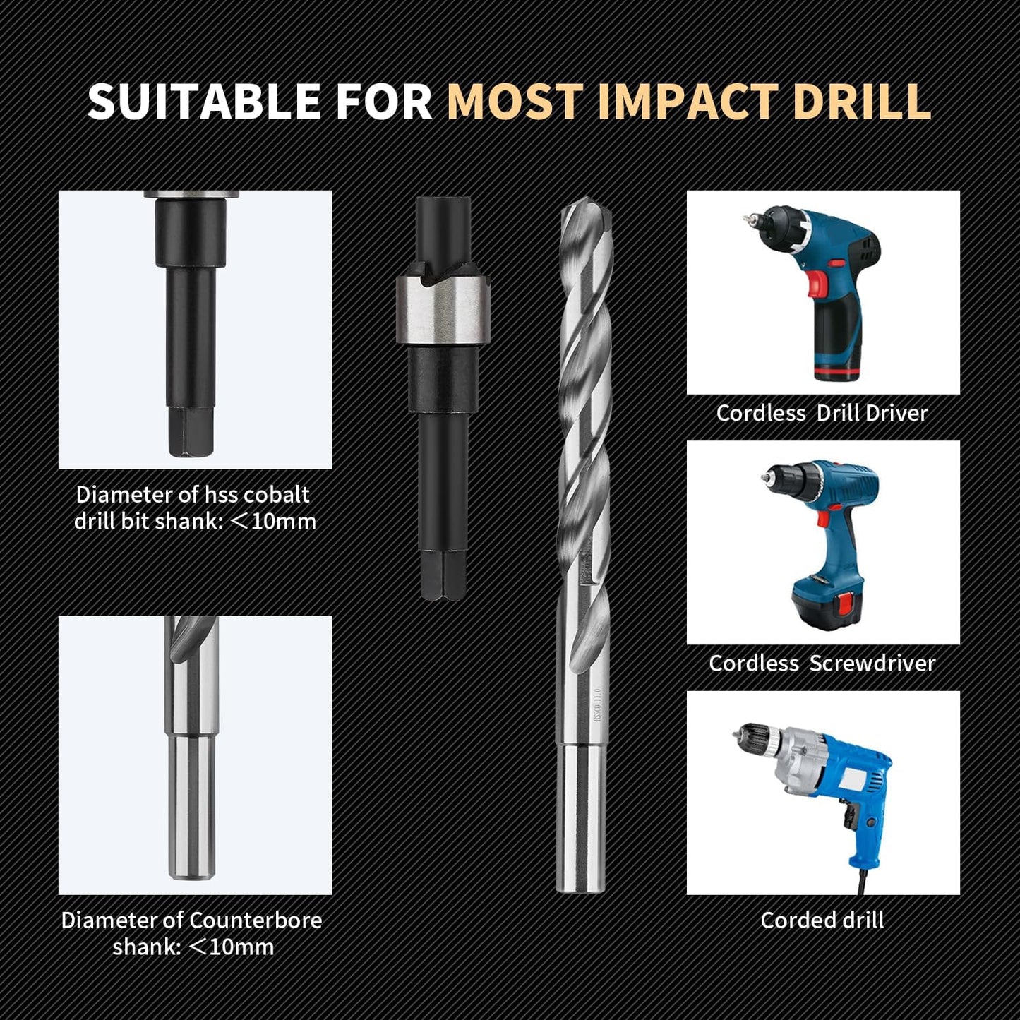 SENNMONN M11X2.0 Metric Thread Repair Kit with Insert HSS Drill, Tap, Installation Driver, Counterbore, Stainless Steel Insert 5PCS 16.2MM&5PCS 28.2MM