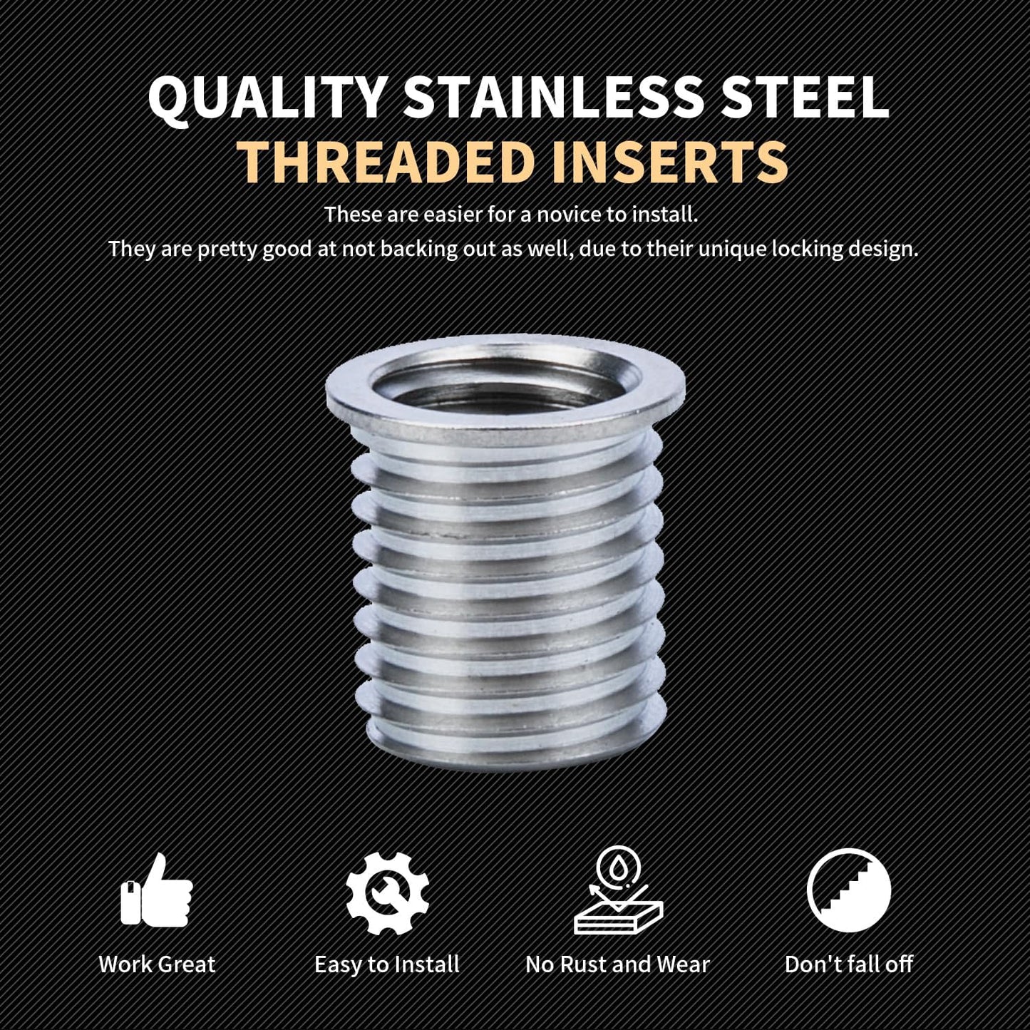 SENNMONN M12X1.75 Metric Thread Repair Kit with Insert HSS Drill, Tap, Counterbore, Installation Driver, 10PCS Stainless Steel Insert M12X1.75X16.2MM
