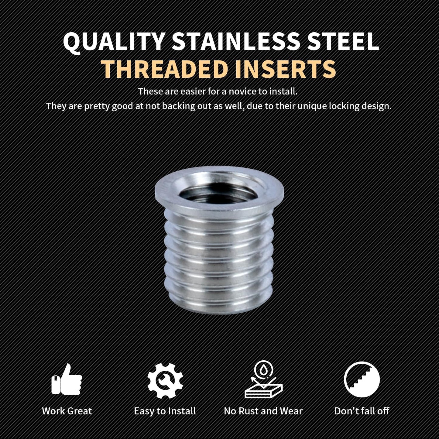 SENNMONN 3/8-16 SAE Thread Repair Kit with Insert HSS Drill, Tap, Counterbore, Installation Driver, 10PCS Stainless Steel Insert 3/8-16X0.484 INCH