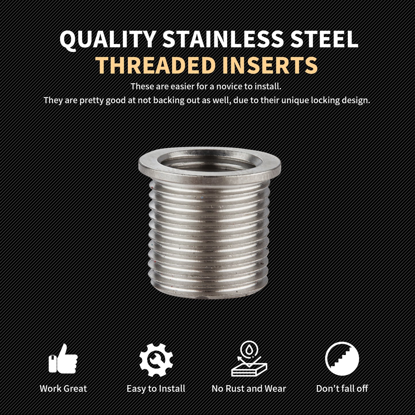 SENNMONN M10X1.0 Thread Repair Kit with Insert HSS Drill, Tap, Counterbore, Installation Driver, Metric, 10PCS Stainless Steel Insert M10X1.0X12.7MM