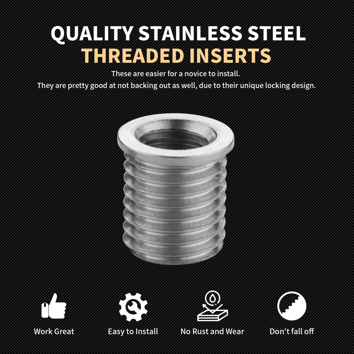 SENNMONN M6X1.0 Thread Repair Kit with 9.4mm Insert HSS Drill, Tap, Installation Driver, Counterbore, Stainless Steel Insert M6X1.0X9.4mmX10 PCS