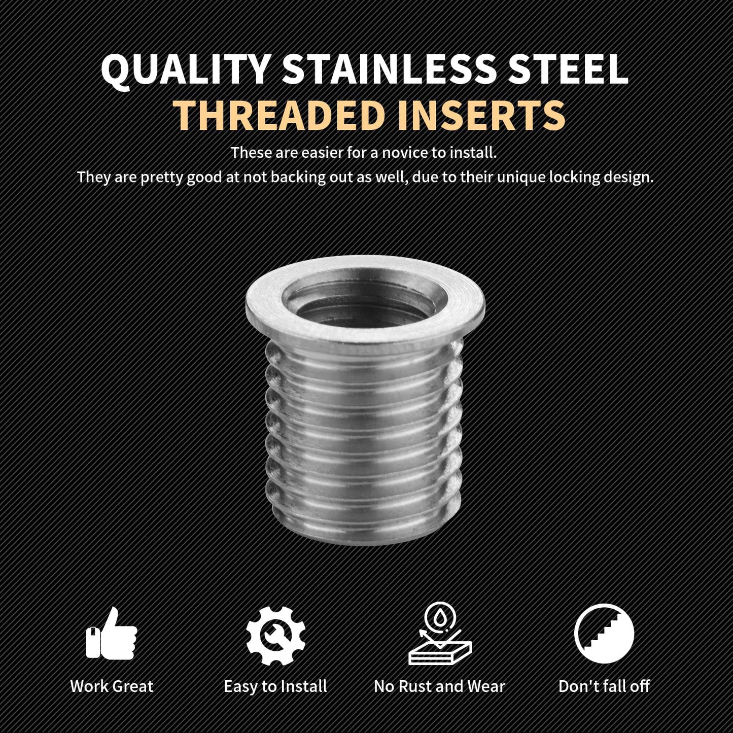 SENNMONN M8x1.25 Thread Repair Kit with 11.7mm Insert HSS Drill, Tap, Installation Driver,Stainless Steel Insert M8x1.25x11.7mmx10pcs