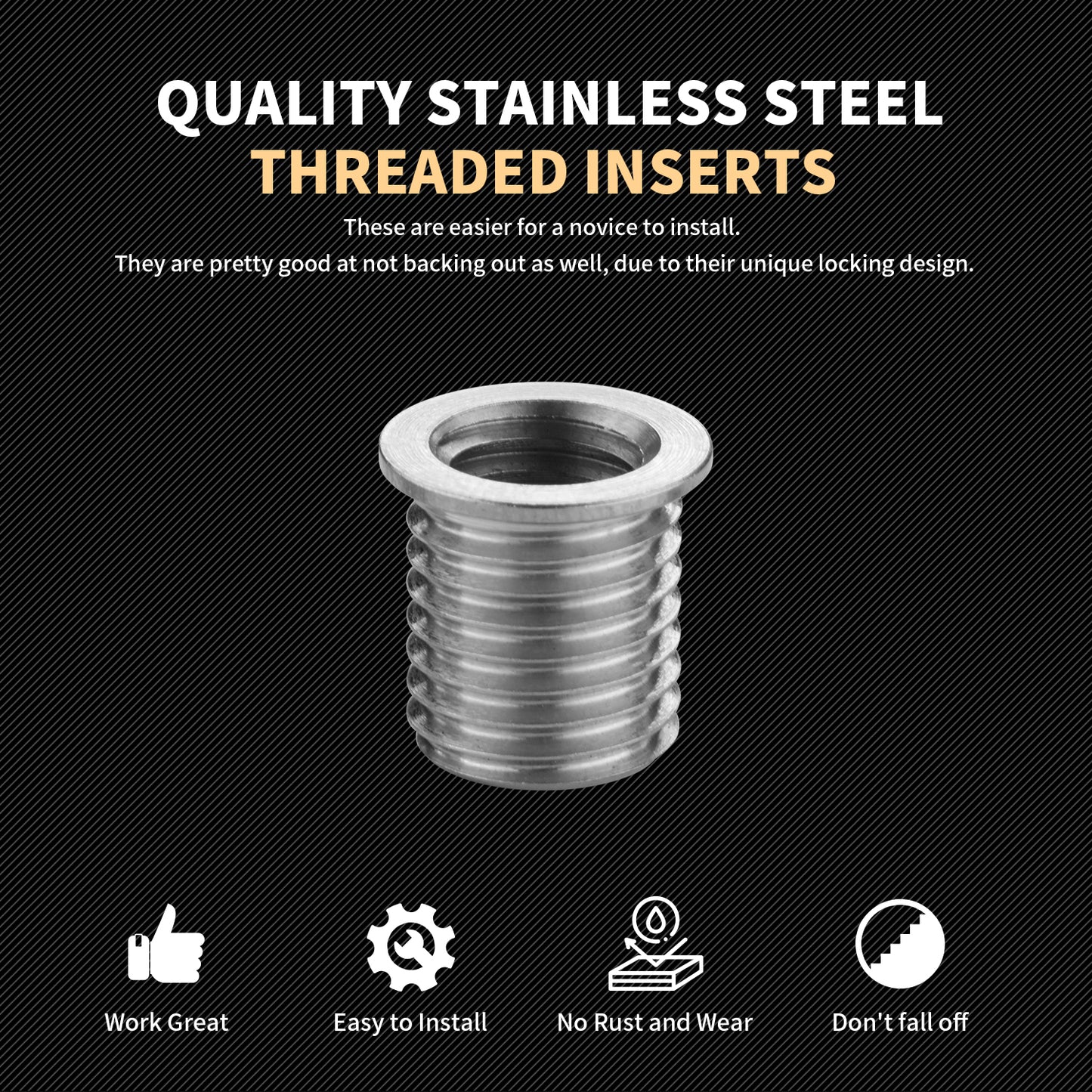 SENNMONN M8x1.25 Thread Repair Kit with 11.7mm Insert HSS Drill, Tap, Installation Driver,Stainless Steel Insert M8x1.25x11.7mmx10pcs