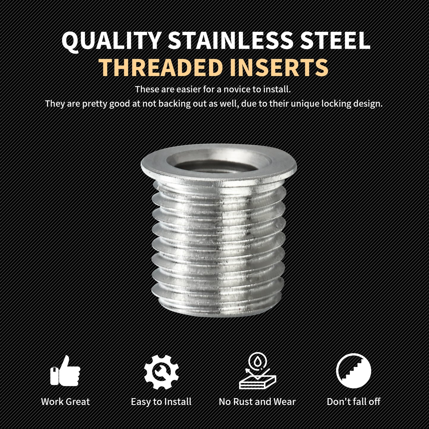 SENNMONN M5X0.8 Thread Repair Kit with Insert HSS Drill, Tap, Counterbore, Installation Driver, Metric, 10PCS Stainless Steel Insert M5X0.8X7.6MM