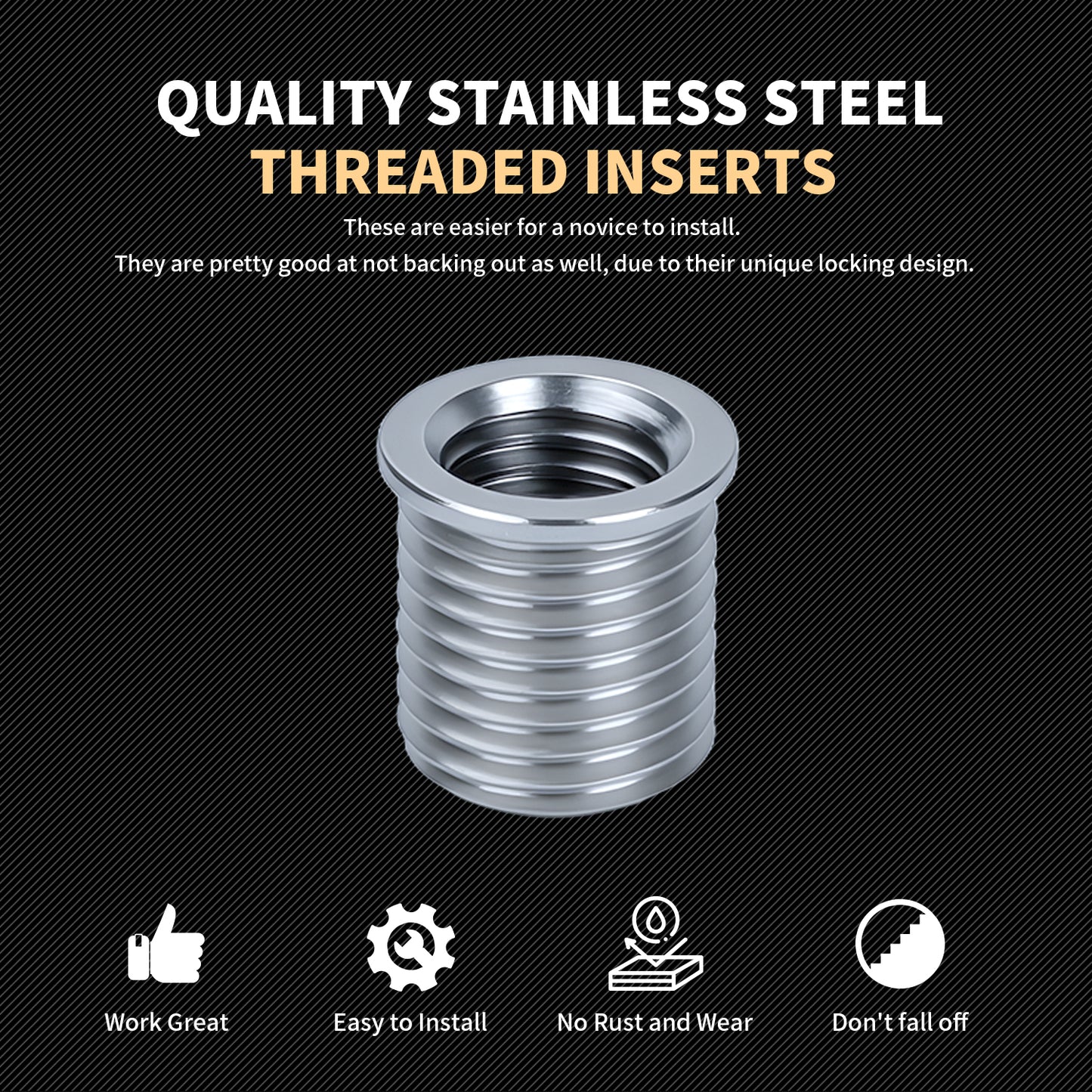 SENNMONN M7x1.0X10MM Thread Repair Kit with Insert HSS Drill, Tap, Counterbore, Installation Driver, Metric, 10PCS Stainless Steel Insert M7x1.0X10MM
